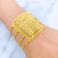 Checkered Flower Statement Bracelet