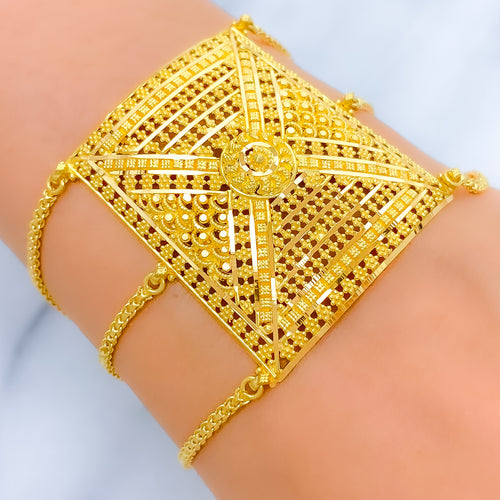 Extravagant Striped Statement Bracelet