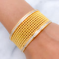 CZ Lined Two-Tone 22k Gold Bangle