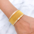 CZ Lined Two-Tone 22k Gold Bangle