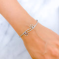 Snowflake Diamond + 18k Gold Bangle Bracelet