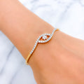 Marquise Shaped Diamond + 18k Gold Bangle Bracelet
