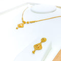 22k-gold-dainty-delicate-flower-accented-necklace-set