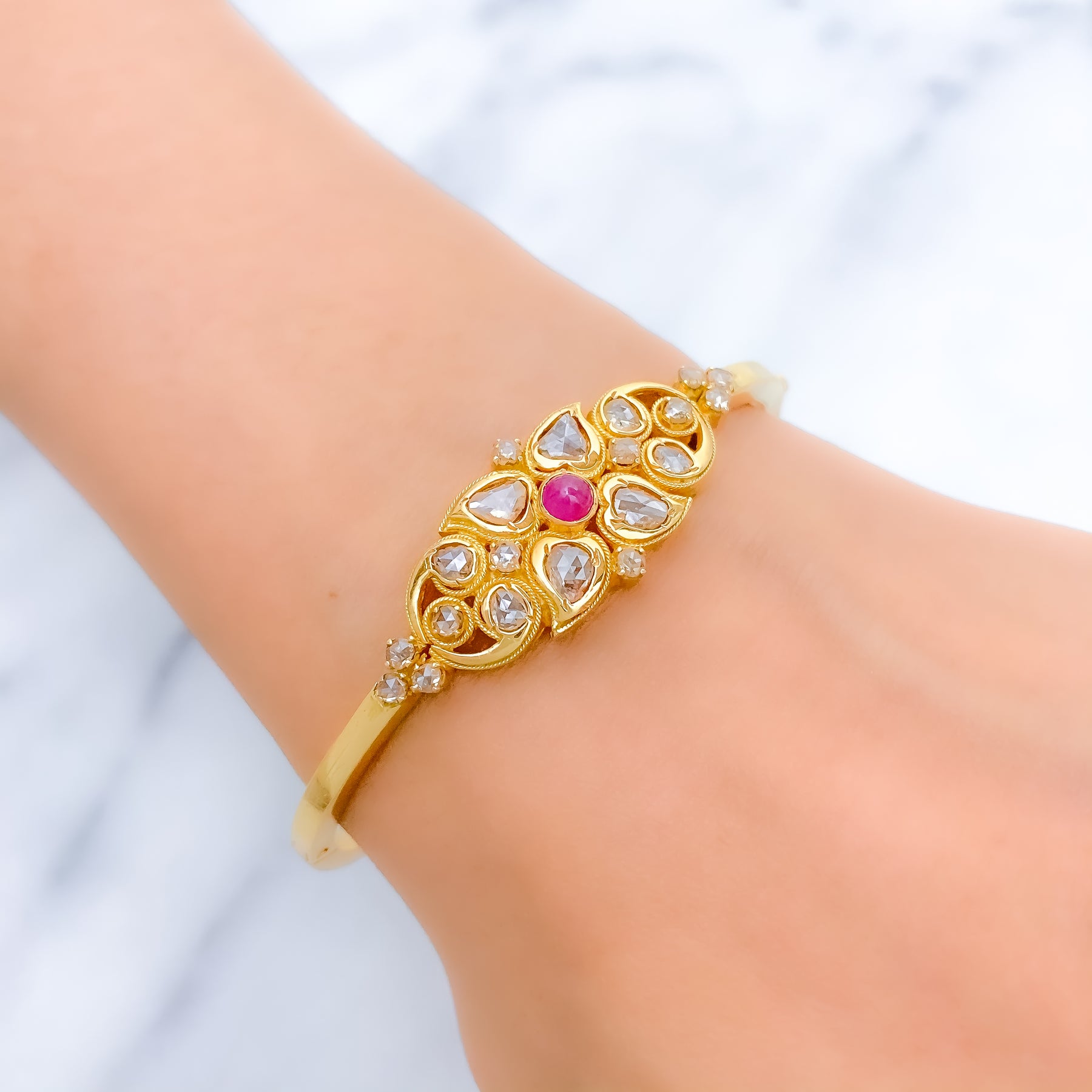 Diamond Bangle Bracelet 'Baby's First Diamond' in 10K Gold Perfect for Boys  and Girls Newborn to 3 Y - Walmart.com