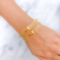 Contemporary Classy Two-Tone 22k Gold Bangles