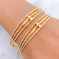 Contemporary Classy Two-Tone 22k Gold Bangles