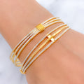 Contemporary Classy Two-Tone 22k Gold Bangles