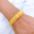 Shimmering Floral Screw 22k Gold Bangle