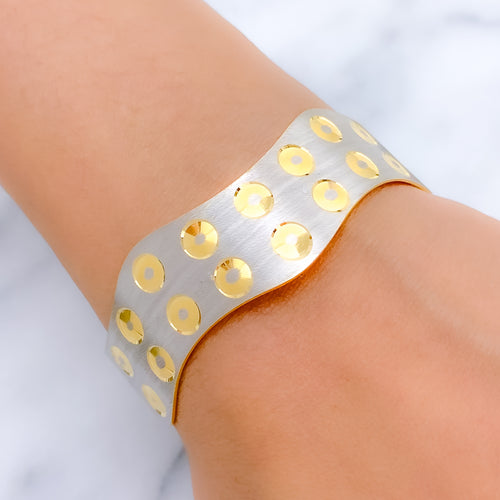 Elevated Polka Dot 22k Gold Bangle