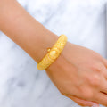 Elegant Beaded 22k Gold Bangle