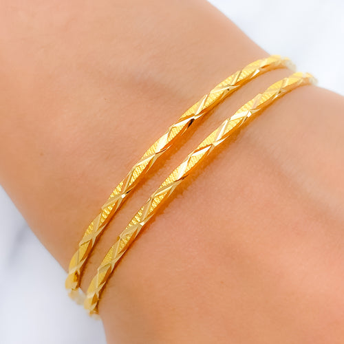 Radiant High Finish Pair 22k Gold Bangles