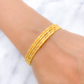 Radiant High Finish Set of 4 22k Gold Bangles