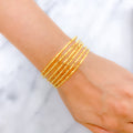 Radiant High Finish Set of 6 22k Gold Bangles