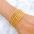 Radiant High Finish Set of 6 22k Gold Bangles