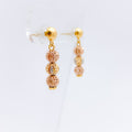 Ritzy Three-Tone Hanging Earrings