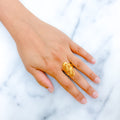 Dazzling Elongated Leaf Ring