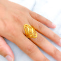 Dazzling Elongated Leaf Ring