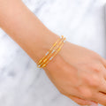 Modest Three-Wire Bangle 22k Gold Bracelet