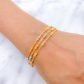 Modest Three-Wire Bangle 22k Gold Bracelet