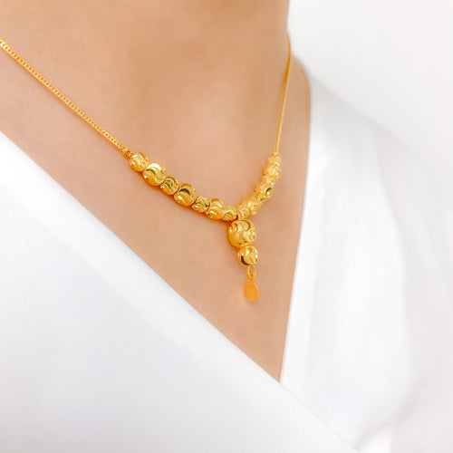 Charming Alternating Bead 22k Gold Necklace