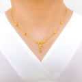 Contemporary Sand Finish 22k Gold Necklace