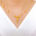 Contemporary Sand Finish 22k Gold Necklace