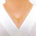 Stylish Wavy Bead 22k Gold Necklace