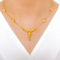 Shimmering Beaded Drop 22k Gold Necklace