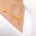 Fancy Sand Finish 22k Gold Necklace