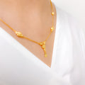 Refined Hanging Bead 22k Gold Necklace