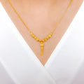 Dressy Accented Hanging 22k Gold Necklace