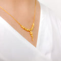 Dressy Accented Hanging 22k Gold Necklace