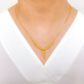 Glistening Curvy Bead 22k Gold Necklace