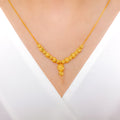 Glistening Curvy Bead 22k Gold Necklace