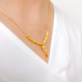 Glistening Curvy Bead 22k Gold Necklace