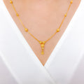 Elevated Shiny Bead 22k Gold Necklace