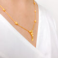 Elevated Shiny Bead 22k Gold Necklace