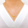 Long Beaded Drop 22k Gold Necklace