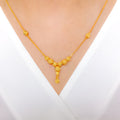 Long Beaded Drop 22k Gold Necklace