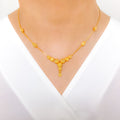 Ornate Beaded Drop 22k Gold Necklace