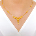 Ornate Beaded Drop 22k Gold Necklace