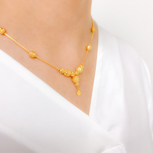 Sleek Radiant 22k Gold Necklace