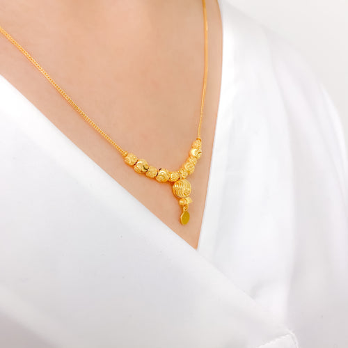 Exquisite Dual Finish 22k Gold Necklace