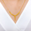 Decorative Sparkling Drop 22k Gold Necklace