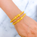 Impressive Striped Pipe Bangles 22k Gold 