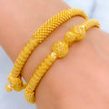 Impressive Striped Pipe Bangles 22k Gold 