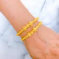 Lavish Enamel Accented Bangles 22k Gold 