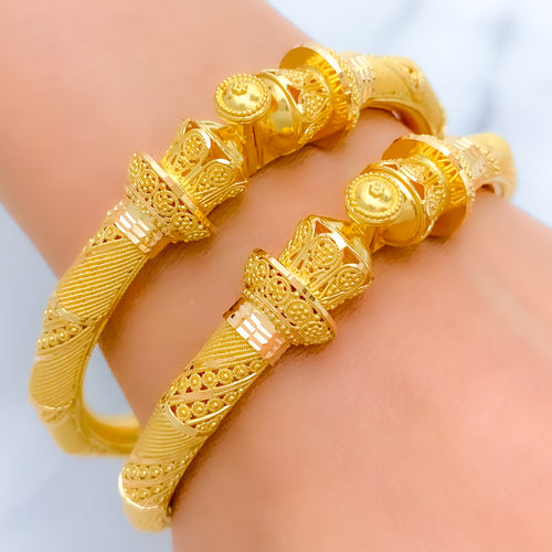 Decadent Pipe Bangles 22k Gold 