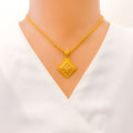 22k-gold-Sophisticated Ornate Gold Pendant Set