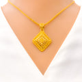 22k-gold-Sophisticated Ornate Gold Pendant Set